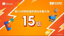 Shopee 9.9超級購物節(jié)來襲，首2小時跨境強(qiáng)勢類目單量大漲15倍